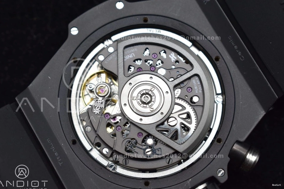 Skeleton 1:1 Best Unico Dial Black Titanium Big Rubber Black ZF Strap Edition Bang Hublot On A1280 0214